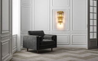 Kinkiet ESTRO złoty lampa ścienna warstwowa wodospad - Moosee