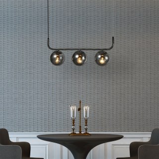 Lampa wisząca ALISA 3 grafitowa smoked szklane przydymione klosze - Light Prestige