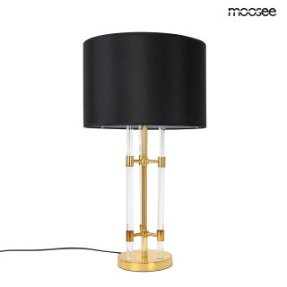 Lampa stołowa MOXY złota / czarna elegancka stylowa abażur szkło design - Moosee