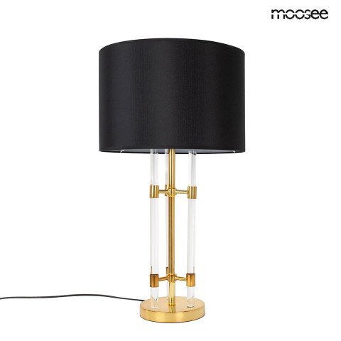 Lampa stołowa MOXY złota czarna elegancka stylowa abażur szkło design - Moosee