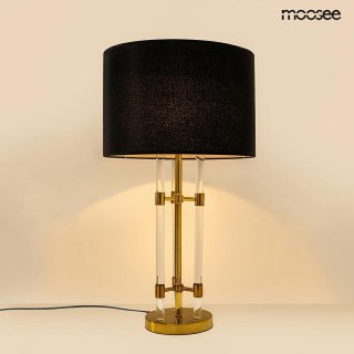 Lampa stołowa MOXY złota / czarna elegancka stylowa abażur szkło design - Moosee