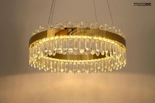 Lampa wisząca AMIRA 60 złota obręcz z kryształkami glamour- Moosee