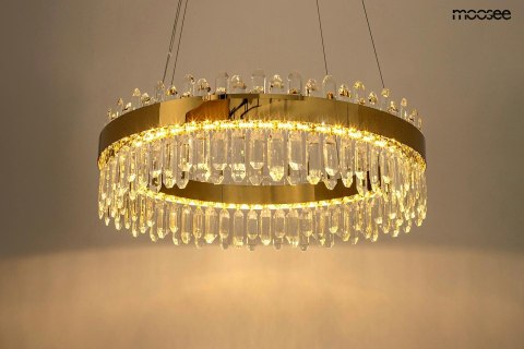 Lampa wisząca AMIRA 60 złota obręcz z kryształkami glamour- Moosee - swieci sie - wlaczona Lampa wisząca AMIRA 60 złota obręcz z kryształkami glamour- Moosee - swieci sie - wlaczona