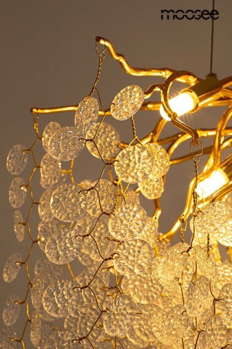 Lampa wisząca RIVIERA 60 złota  clear imitacja gałęzi drzewa piękna - Moosee - z bliska - widok na detale