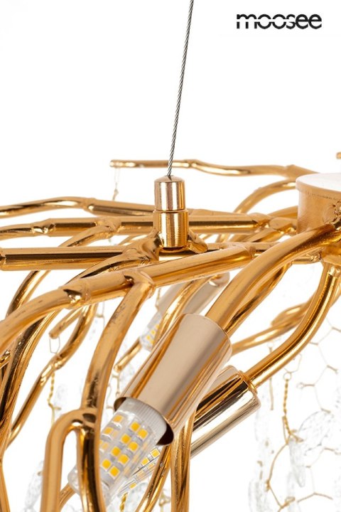 Lampa wisząca RIVIERA 60 złota  clear imitacja gałęzi drzewa piękna - Moosee - detale