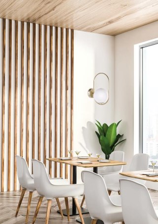 Kinkiet CORDEL mosiądz / szklany kulisty klosz - Candellux Lighting