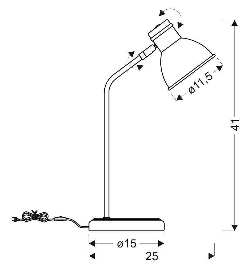 Lampka biurkowa ZUMBA biało-czarna prosta na biurko - Candellux Lighting