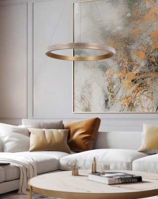 Lampa wisząca HASHIM 60cm złoty ring 34W LED kryształki - Candellux Lighting