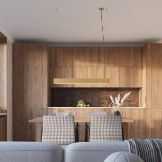 Lampa wisząca SPARK złota nowoczesna listwa led - Sollux Lighting