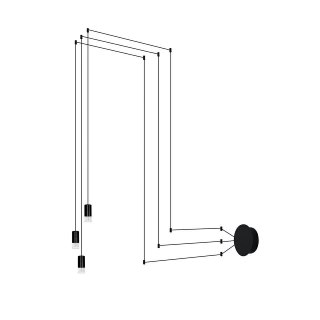 Lampa ścienna FLUSSO WALL 3 czarny - King Home