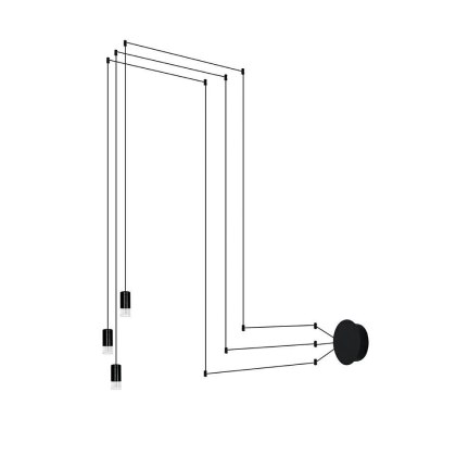 Lampa ścienna FLUSSO WALL 3 czarny - King Home