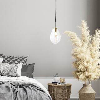 Lampa wisząca FONDI 1 transparentny szklany klosz - Light Prestige