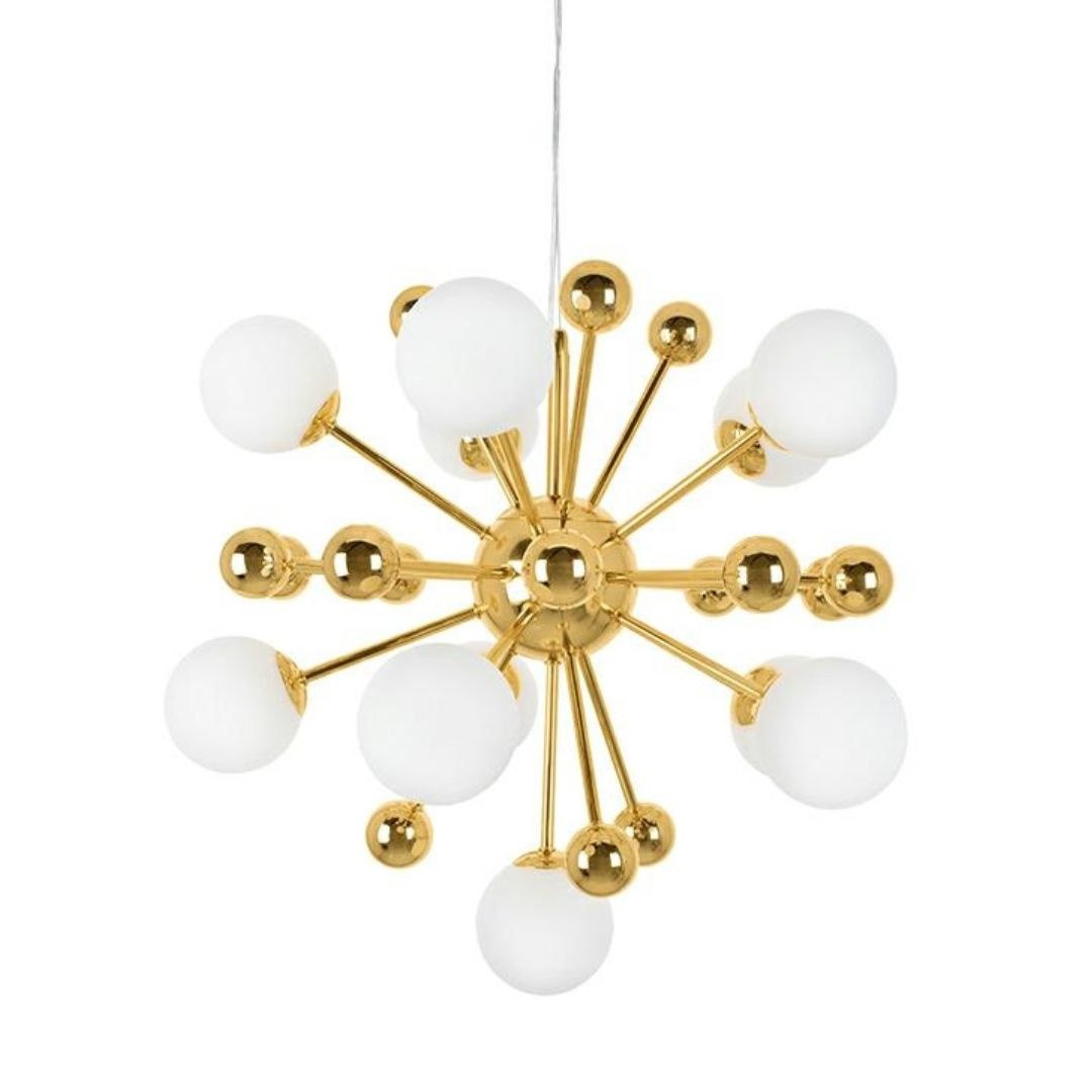Lampa wisząca AURELIA złota białe kule nowoczesny żyrandol